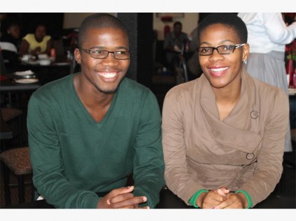 Umzumbe youth manager Philani Zama (left) and youth officer Nqobile Cele.