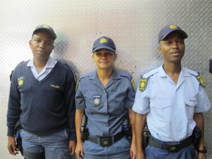 Port Shepstone SAPS officers (from left) Constable Sifundo Mbatha, Cst Joanna Hargreaves and Cst Siyabonga Mbambo. 