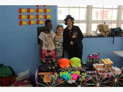 Pupils (from left) Nokuthula Siyangapi, Jennifer Morrison and Heather Glendenning prepare their wares. 