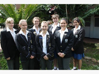 Leanne Smith, Carla du Plessis, Simoné Booysen, Vasti Booysen, (front) René de la Rey, Charné Pretorius, Cindi-Mari Buitendagh all achieved excellent results at the school's annual speech contest.