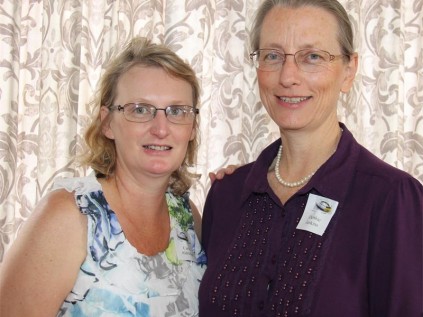 Carol Aldridge (left) and guest speaker Debbie Jenkins.