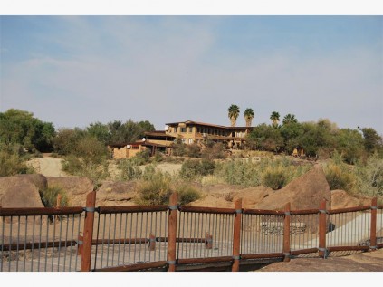 A view of the reception and restaurant complex.