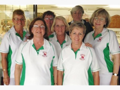 MBC bowlers (from left) Sharon Scheinberg, Helen Southward, Christine Faber, Betty Bolton, Barbara Brook, Franci Philpott and Leza Harris came third at the recent KBA sevens league.