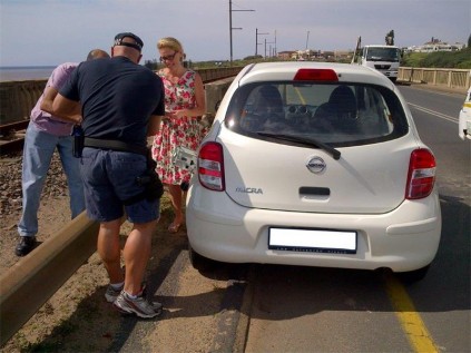 Stranded Shona has finally realised that her cute Nissan Micra does not run on air.