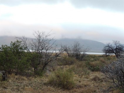 Nqweba Dam, glimpsed through the swirling mist.