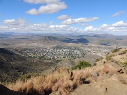 A view of Graaff-Reinet from a Valley of Desolation viewsite.