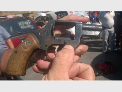 The gun police found on the robbers.