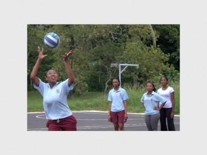 Netball girls (from left) Thina Xoko, Nomfundo Zulu, Wezi Shezi and Simphiwe Ntozakhe hone their netball passing and defence skills at last week's intensive coaching session.