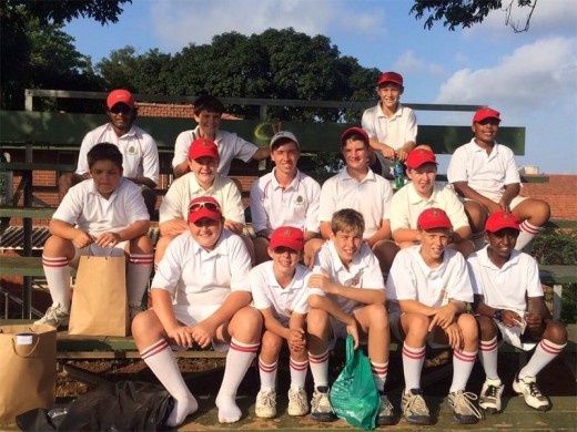 The Port Shepstone Country Club junior cricket team produced some excellent results at the Glenwood Cricket Festival. They are (top right) Richard Bormann; (third row) Sachin Kalkapersad (coach), Alex Thiele and BJ Malamba; (second row) Jaco Victor; Gary Massey; Matt Louw (coach), Zack Thiele and Chris Massey; (front) Chad Laycock, Tyler Hogan, Chase Britz, Hayden Wood and Kurt Sabela.