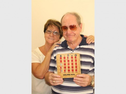 Liz Curran and Denzel Landey (bingo caller.