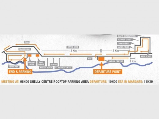  The route map for the mass ride, which leaves from the Shelly Centre on Sunday April 26 at 10am.