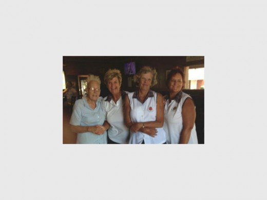 Winning the South Coast Herald women's fours are (from left) Gill Barker (convener), Lesley Lancaster, Caroline Harris and Maureen Muller. Absent was Winnie Hess.