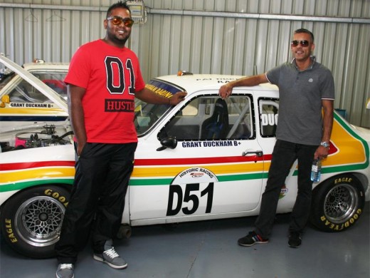 Back to the past: Dhuran Ramaloo (left) and Naveen Pillay of Marburg admire the old Ford Escorts.