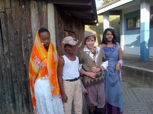 Delyse Madinga as ‘Mary Magdalene’ from the Bible, Siphelele Mqadi as ‘Puss-in-Boots’, Seth Frasca as ‘Robin Hood’ and Lameez Khan as ‘Sleeping Beauty'.
