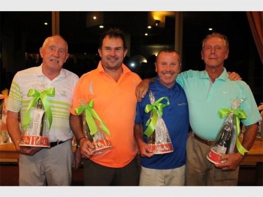 Competitive: In second place in the men's section are (from left) Malcolm Greenland, Peter Leeming, Colin Mckay and John Whitnall.
