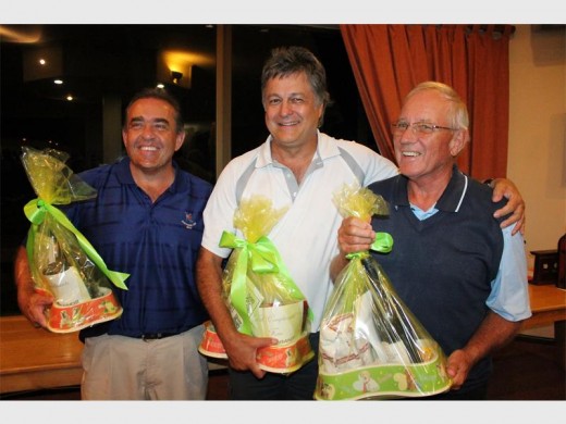 Proud grins: Winning the men’s section are (from left) Derick Zolyomi, Johan Wentzel and Dudley Simmonds (missing was Errol Rudman).
