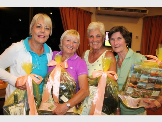 First place: Winners of the women’s section are (from left) Eileen Neilson, Lorraine Cook, Candida Amm and Jean Corfe.