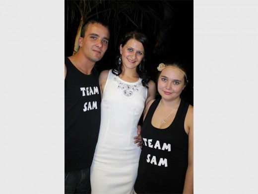 Team Sam: Supporting one of the five finalists, Samantha Louw (middle), were Daniel Toth and Anuschka Wheeler.