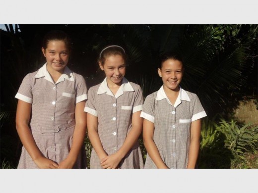 Swimmers (from left) Skye de Villiers, Brittney van Vuuren and Errin Jardim recently proved their worth by being chosen for the Ugu District swimming team.