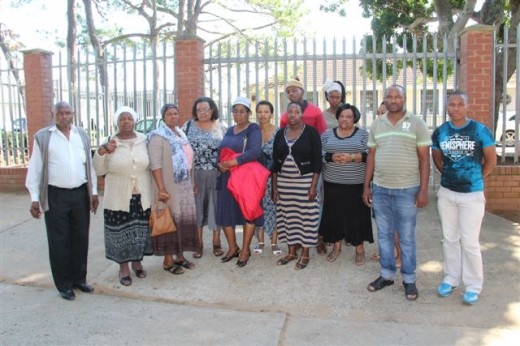 Ncedisa's family gather at the court. 