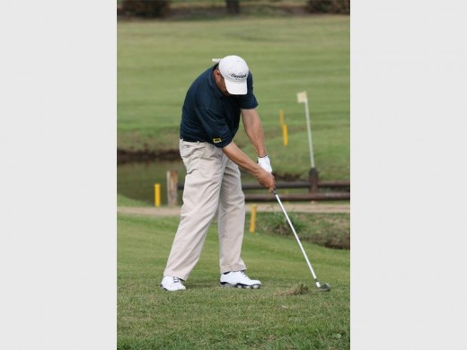 Head down: Marc Bormann in action at Port Shepstone CC.