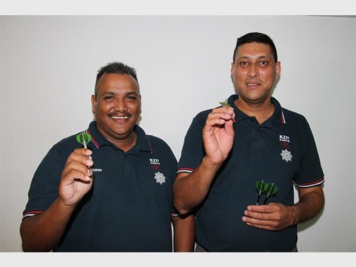 Bullseye: KZN team members John Ince (left) and Joey Singh were the winners in the men's doubles. 5902vee