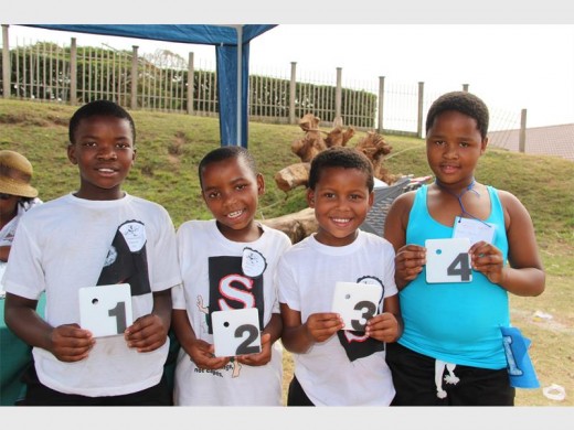 Taking the top four positions in the egg and spoon race are (from left) Thandeka Phakathi, Amahle Ngidi, Sinoxolo Mqokiyana and Nomhle Shusha.