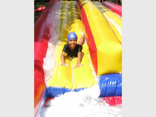 Gr 3 pupil Azra Dindar loved the thrill of the giant waterslide.