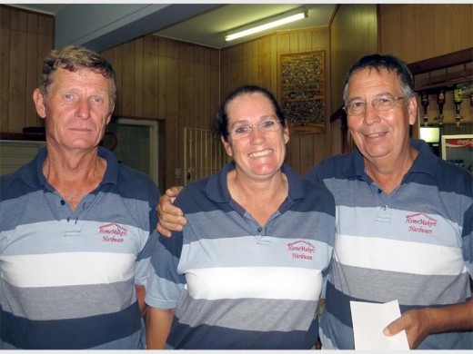 Well played: Winning the Shelly Beach SuperSpar day at Riverside BC last week are (from left) Charles Murgatroyd, Charmaine van Deventer and Louw Vermeulen from The Bell.