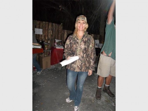 Steady hand: Theresa Hartslief walked off with first place in the women’s rifle as well as first place in the women’s handgun events at last Saturday’s competition.