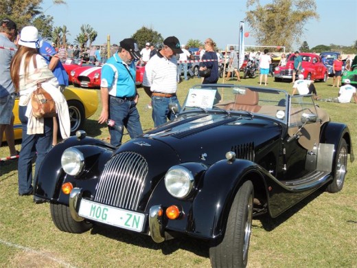 Old timer: One of the most coveted sports cars on display was this immaculate Morgan roadster.