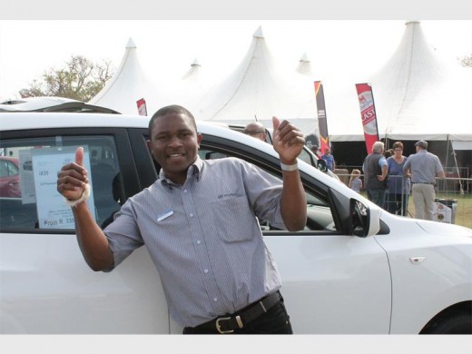 Thumbs up: Xolani Msomi approves of the Hyundai IX35.