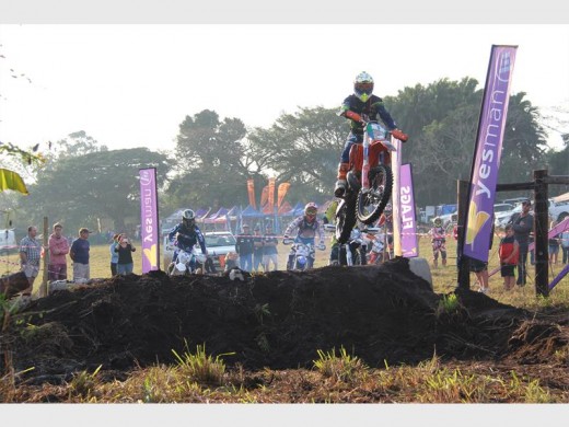 Flying high: One of many bikers seen in action. 0828SN 