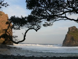 View from the beach at Hole in the Wall.