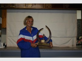 Proud moment:  Louis Dry took the women's championship at Munster Bowling Club.