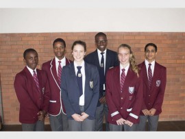 PSHS athletes (back, from left) Mlungisi Mabaso, Alu Mbewana, Njabulo Cele, Che Habib, (front) Raine Redinger and Caitlin Schlehmeyer performed impressively at the recent Menlopark Athletics Trials held at Treverton College.