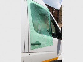 Shot at: This courier van owned by a Marburg businessman came under fire near Kokstad recently. 0044SN
