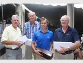 Driving it: Winning the Union Motors Open Day at Southbroom Golf Club last Friday are (from left) Garth Strong, Colin Steyn, Dane 'Blitz' Adendorff and Geoff Skelton.