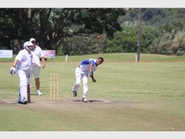 Charging in: Sbonelo Shinga charges in for the Gamalake Keg & Galleon Warriors.