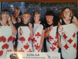 Hitting the jackpot: Margate Country Club women have a blast at Interclub held at Empangeni CC this year. They are (from left) Joan Minnaar, Connie McArthur, Lexley Lewis, Maureen Ogilvie, Sandi Johnston and Shannon Gottlieb. Maureen and Sandi won the bronze division.