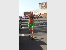 Easy does it: Hannes Streuderst wins the walkers' race last Sunday.