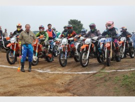 Ready, steady, go: Organiser, Angus Adie, prepares to start the 25km ride for experienced bikers.