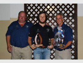 Great effort: Fly-half Jaques Petzer-Moore (middle) is the South Coast Warriors Player of the Year for 2015. He was also named the Players' Player of the Year. With him are Boet Fourie (left) who was Club Man of the Year and head coach Christo Henderson.