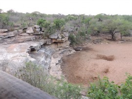 The waterhole was almost dry when we visited Mpafa Hide but recent rains have since filled it.
