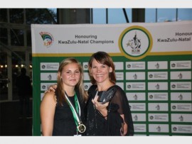 Family support: Samantha Labuschagne and her mom Patricia at the recent KZN Sports Awards held at the ICC.