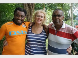 Relaxed: South Coast Striders (from left) Mkhondie Mufamadi, Hendriette Ludick and Lucky Rambally after a 21km run.