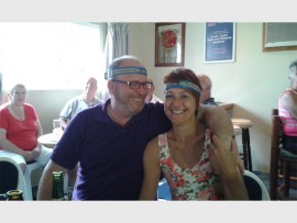 On holiday: German members at The Bell, Guy Wiltgen and Petra Heyll, have enjoyed a stint in South Africa.