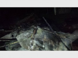 A burnt dwelling at Masininge informal settlement.