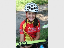 Jovial: Stephanie Koekemoer of Port Shepstone High is all smiles at the Burry Stander Bike Park. 4114vee