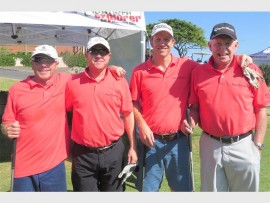 Came close: The AfroScots secured third place. They are (from left) Colin McKay, Gary Purtell, Robby Cumming and Malcolm Greenland.